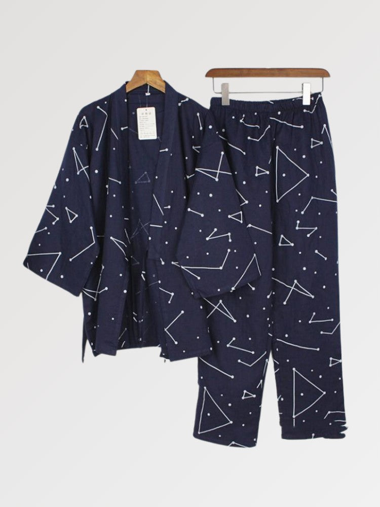 Japanischer Pyjama für Männer 'Theorem' – Kimono im traditionellen japanischen Stil für Herren und Damen