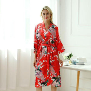 Langer japanischer Schlafanzug Kimono Rot