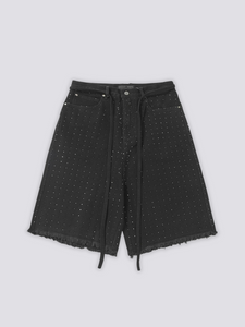 Strass-Denim-Shorts - ストラス
