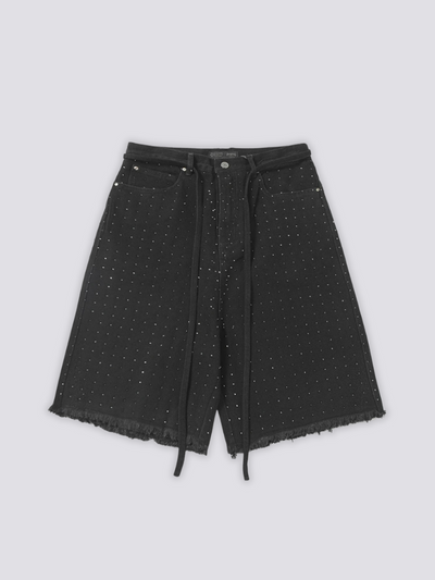 Strass-Denim-Shorts - ストラス