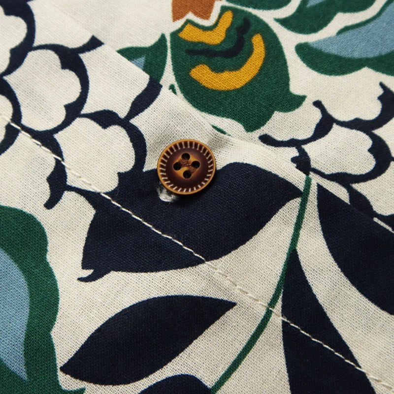 Geblümtes Hemd – Detail: Baumwolle, Hemd japanischen Stil