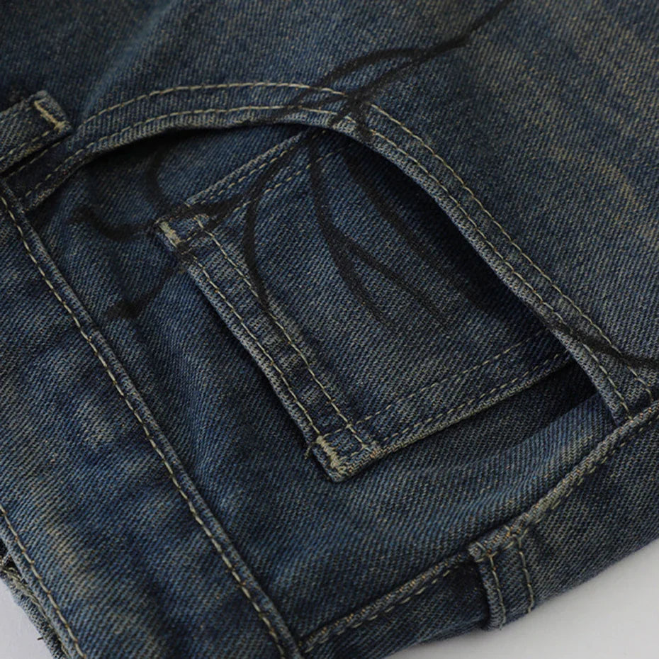 Spider Web Denim Shorts – Shorts für den Sommer, Premium-Qualität