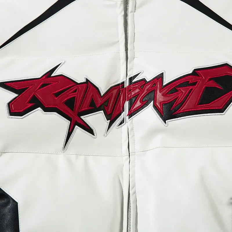 Y2K Jacke Zip Up – Detail: japanisches Motiv, Bomberjacke japanischen Stil