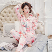Japanischer Schlafanzug aus rosa Seide – Pyjama im japanischen Stil für Herren und Damen