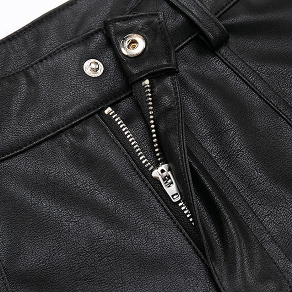 Schwarze Ledershorts – Shorts für den Sommer, Premium-Qualität