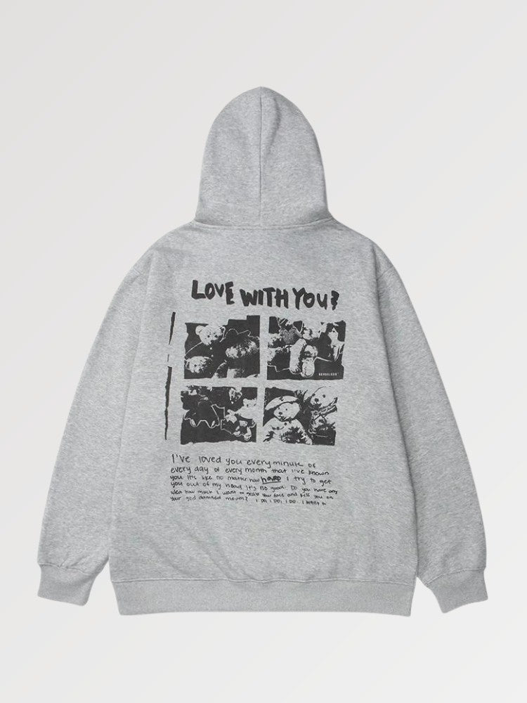 Japanischer Sweat-Kapuzenpullover 'Unlucky' – Oversize, Hoodie im japanischen Design