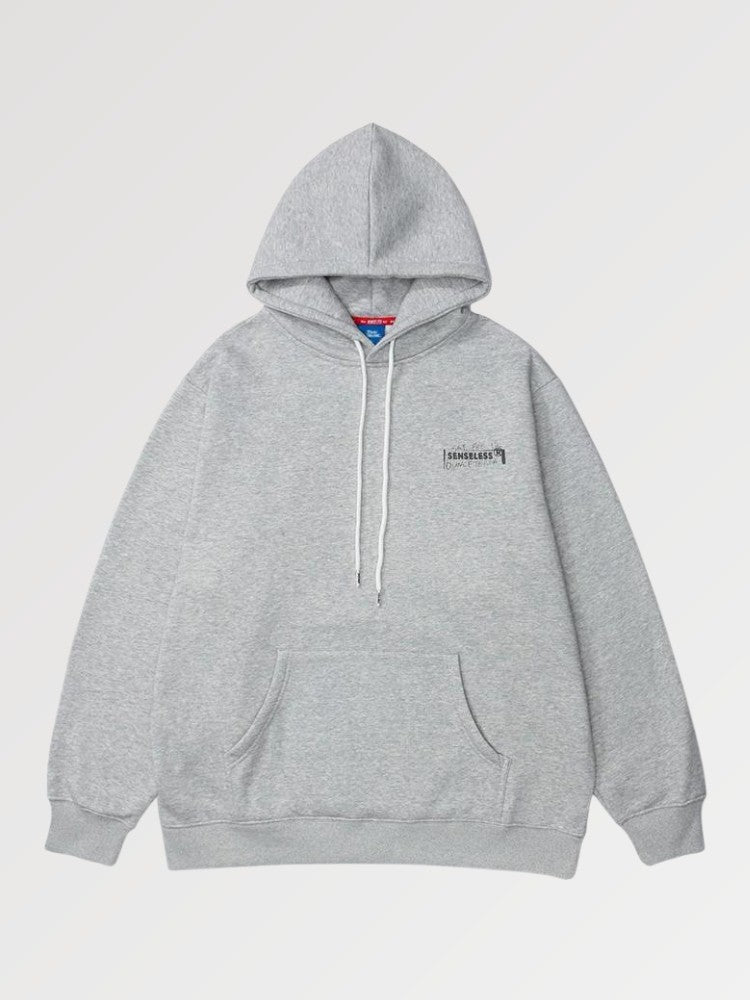 Japanischer Sweat-Kapuzenpullover 'Unlucky' – Detail: Kapuzenpullover, Hoodie japanischen Stil