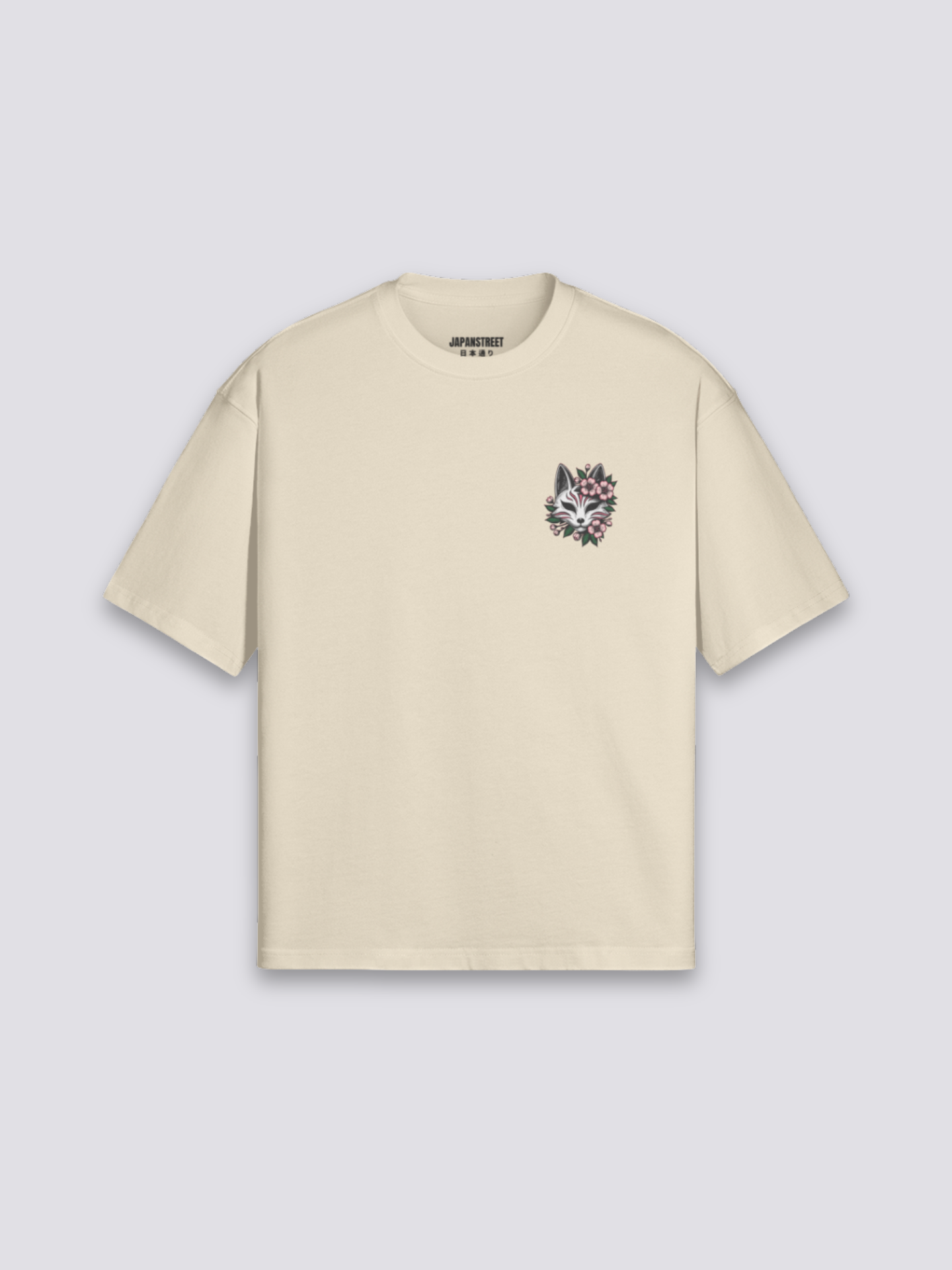 Kitsune T-Shirt – Styling-Aufnahme im Streetwear-Stil