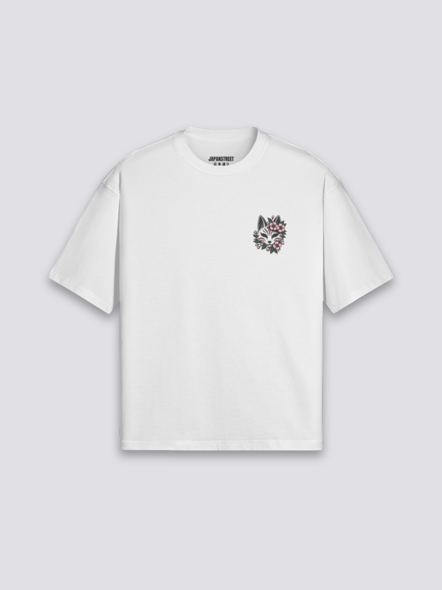 Kitsune T-Shirt – Nahaufnahme T-Shirt mit japanischem Motiv