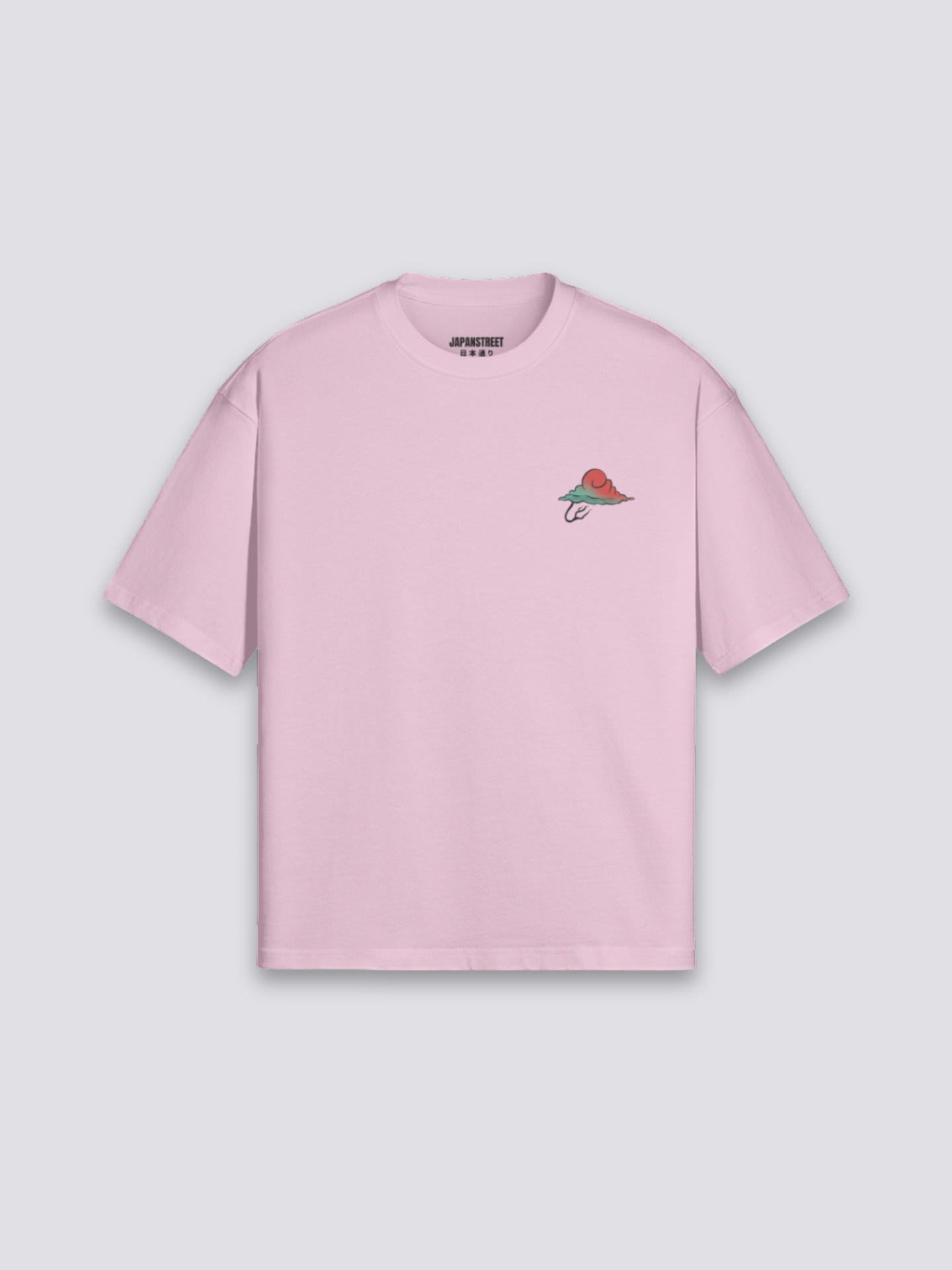 Retro-japanisches T-Shirt – Styling-Aufnahme im Streetwear-Stil