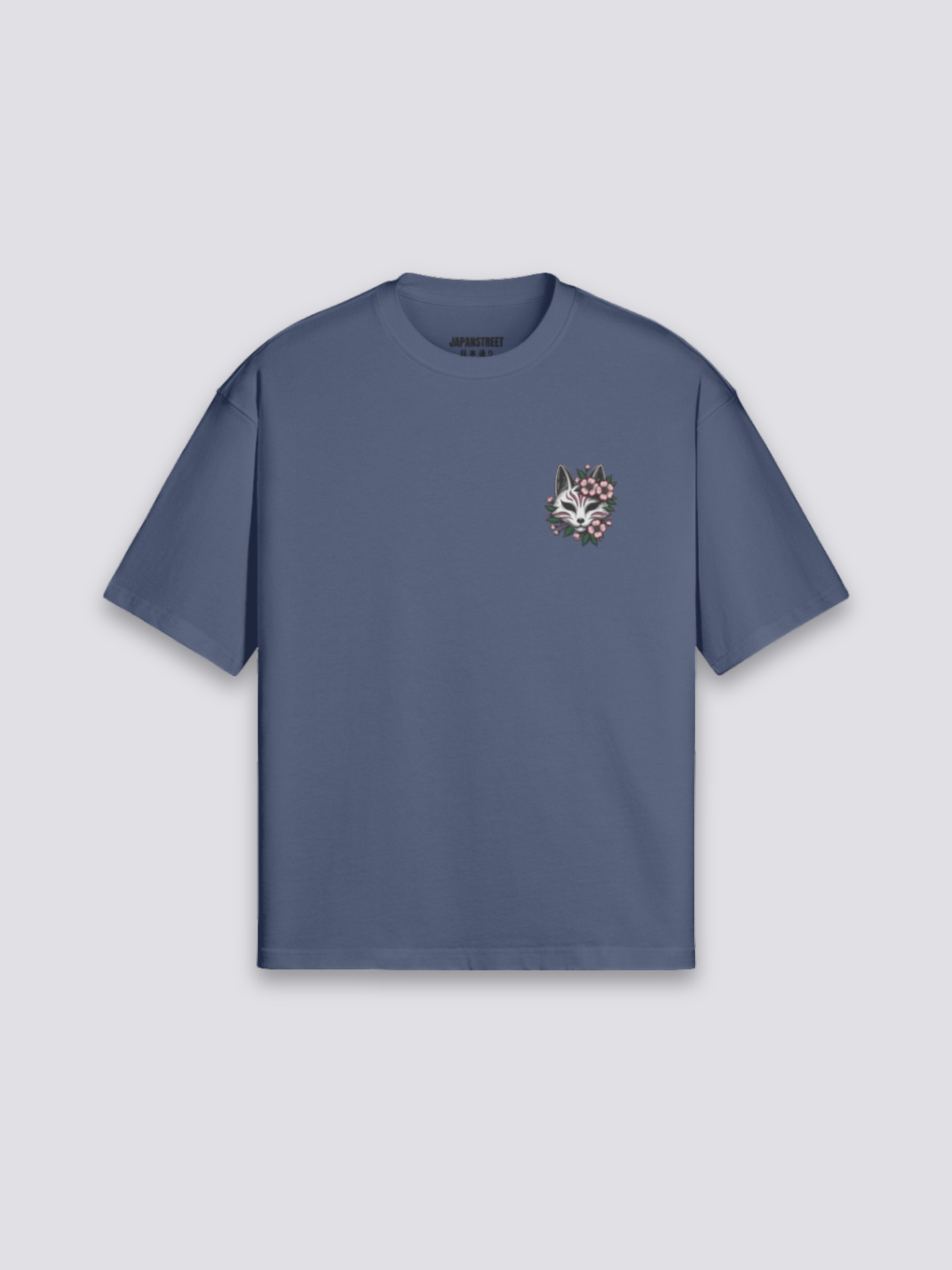 Kitsune T-Shirt – Qualitäts-Detail T-Shirt Premium