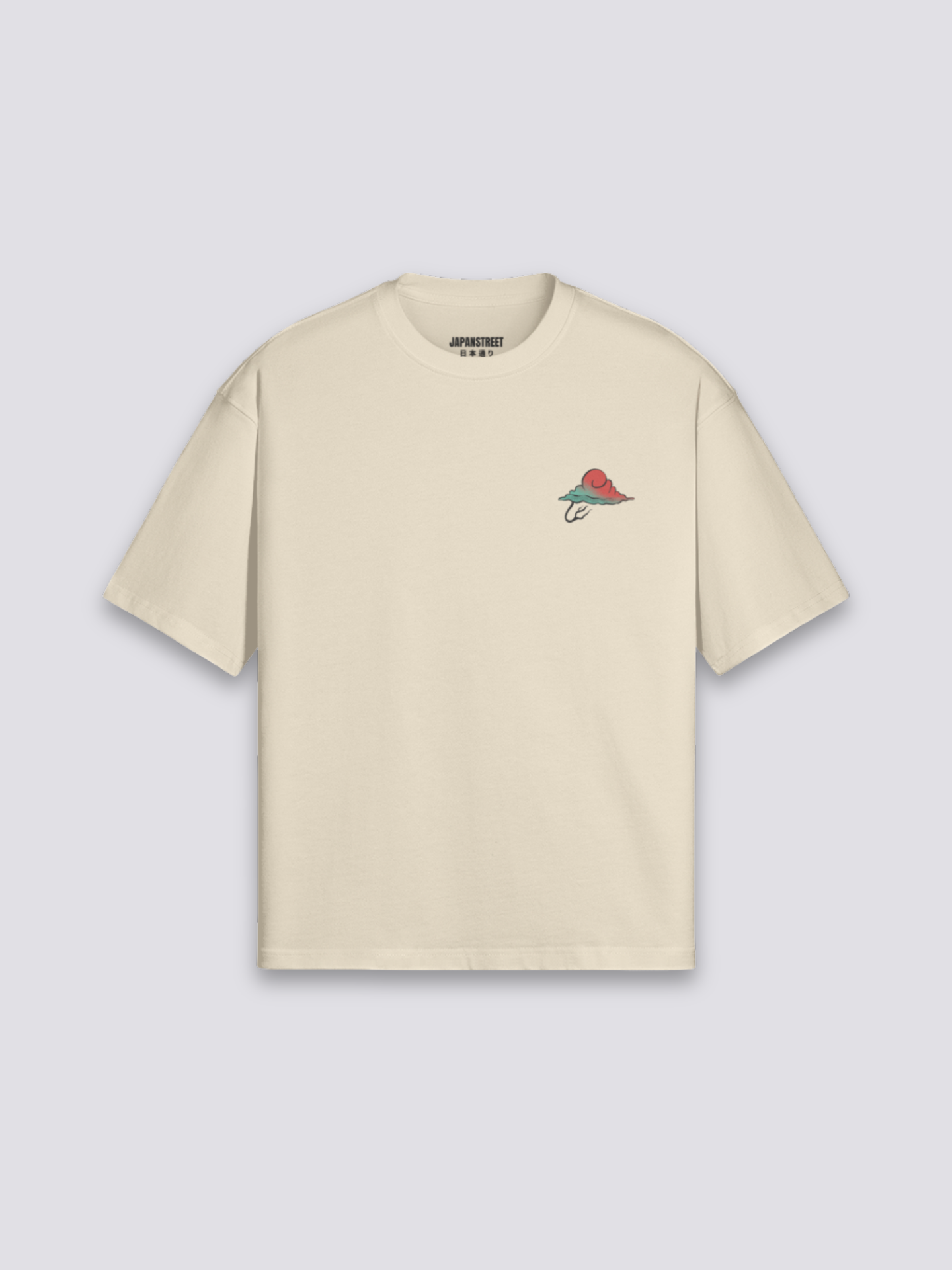 Retro-japanisches T-Shirt – Nahaufnahme T-Shirt mit japanischem Motiv