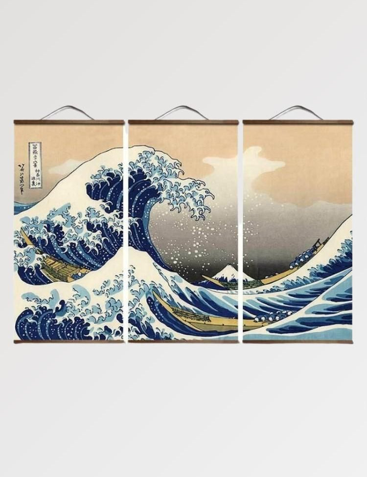 Japanisches Wandbild'Große Welle von Kanagawa' – Gemälde im japanischen Stil für Unisex
