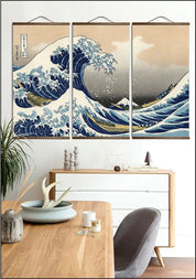 Japanisches Wandbild'Große Welle von Kanagawa' – Kunstwerk, Gemälde im japanischen Design