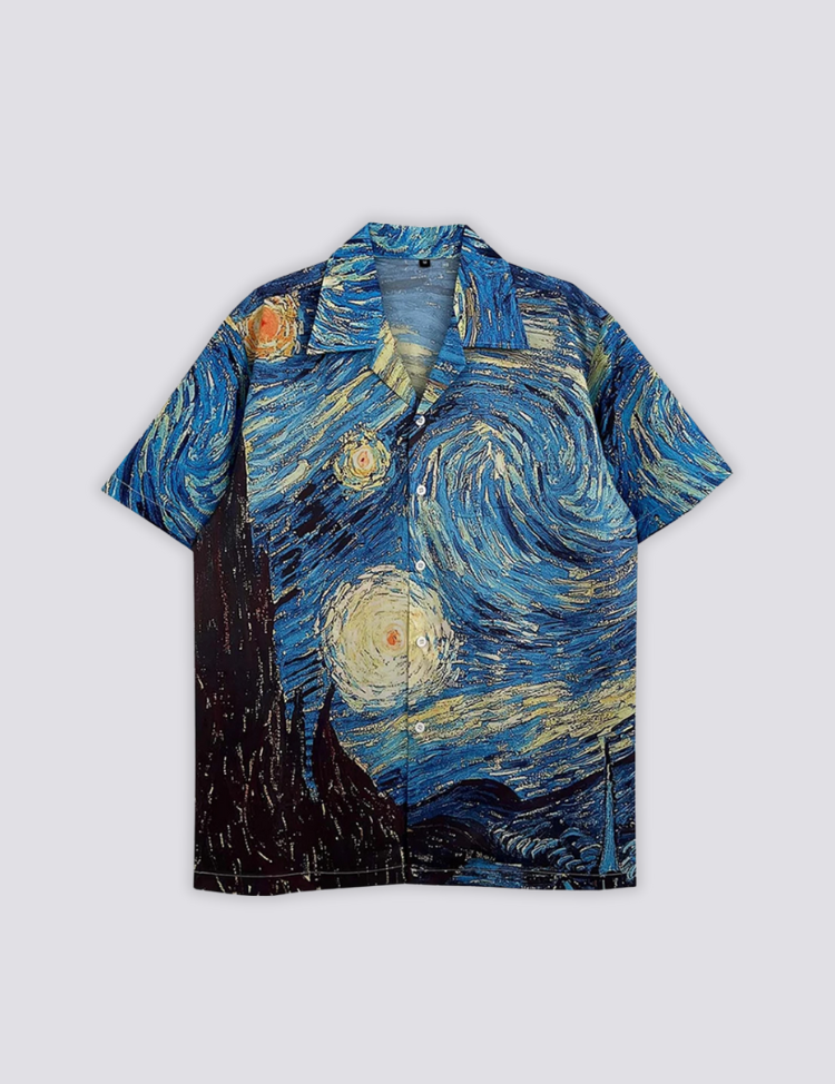 Van Gogh Hemd – Hemd im japanischen Stil für Herren