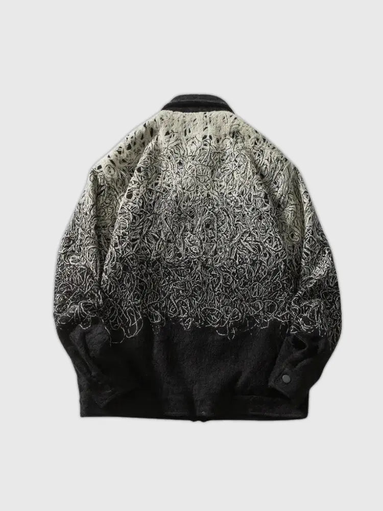Harajuku Farbverlaufsjacke 'Darkness' – bestickt, Bomberjacke im japanischen Design