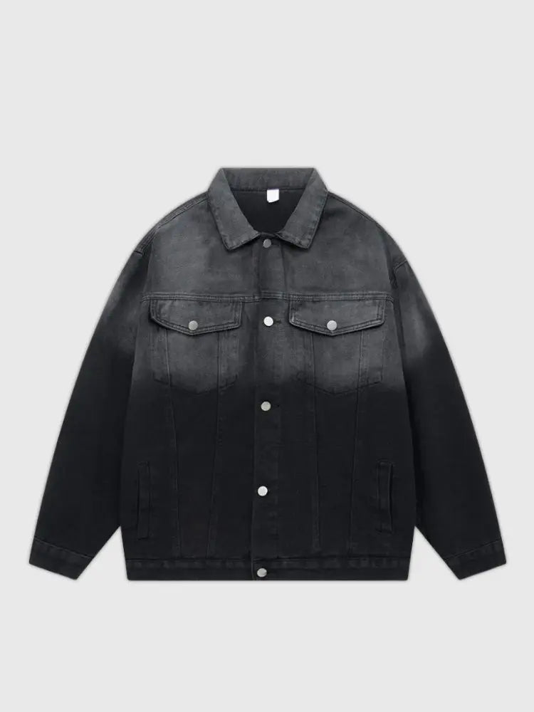 Farbverlauf-Denimjacke 'Sapporo' – Bomberjacke im Sukajan-Stil für Herren und Damen