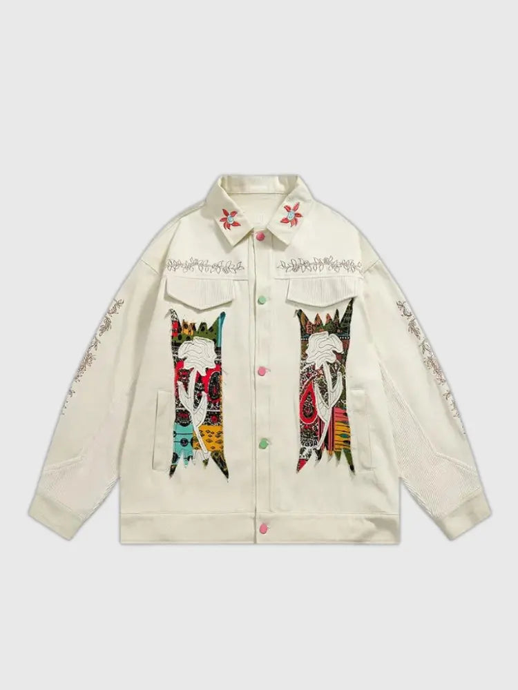 Harajuku Jeansjacke 'Indian' – Bomberjacke im Sukajan-Stil für Herren und Damen