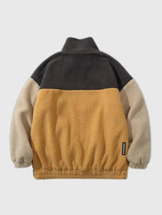 Minimalistische Fleece-Jacke 'Korima' – Detail: Rundhals, Sweatshirt japanischen Stil