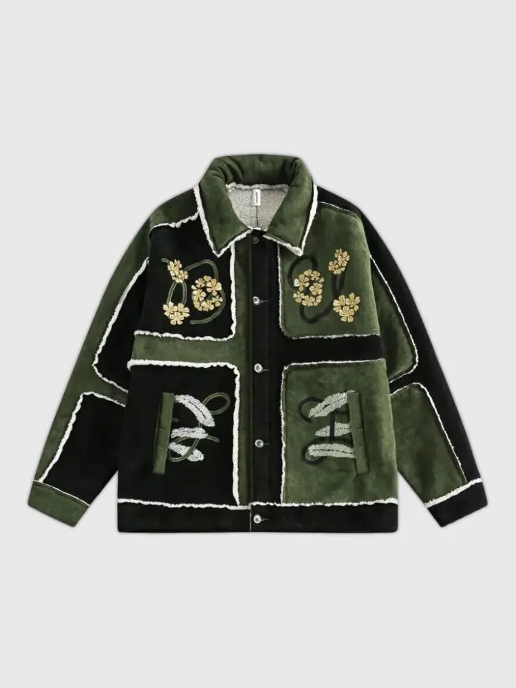 Retro Floral Patchwork Jacke 'Mitsu' – Bomberjacke im Sukajan-Stil für Herren und Damen