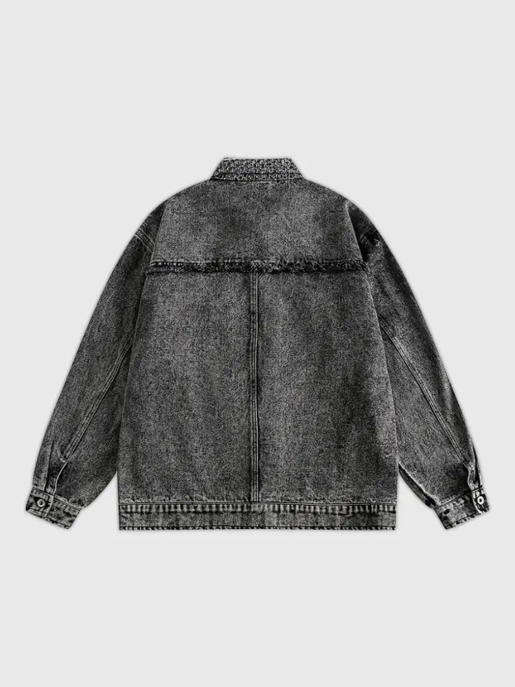 Streetwear Denim Jacke 'Skin' – bestickt, Bomberjacke im japanischen Design
