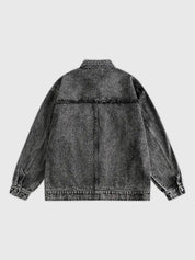 Streetwear Denim Jacke 'Skin' – bestickt, Bomberjacke im japanischen Design