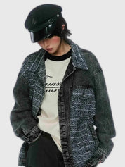 Streetwear Denim Jacke 'Skin' – Detail: japanisches Motiv, Bomberjacke japanischen Stil