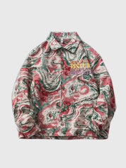 Krawatte & Färbe-Harajuku-Jacke 'Bestuff' – Bomberjacke im Sukajan-Stil für Herren und Damen