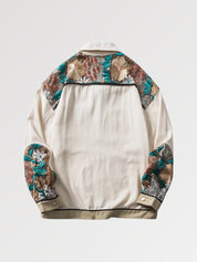 Jeansjacke mit Blumenstickerei 'OJK711 – bestickt, Bomberjacke im japanischen Design