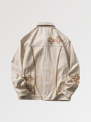 Mehrtaschen-Jeansjacke 'QRN711' – bestickt, Bomberjacke im japanischen Design