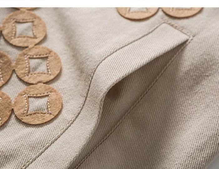 Mehrtaschen-Jeansjacke 'QRN711' – mit Reißverschluss: detailreicher Bomberjacke im japanischen Stil