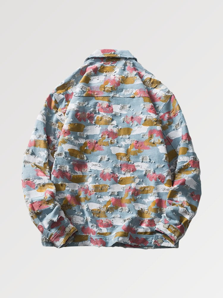 Streetwear Jeansjacke 'HARAJUKU' – bestickt, Bomberjacke im japanischen Design