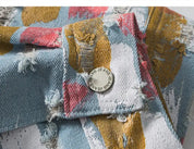 Streetwear Jeansjacke 'HARAJUKU' – Detail: japanisches Motiv, Bomberjacke japanischen Stil