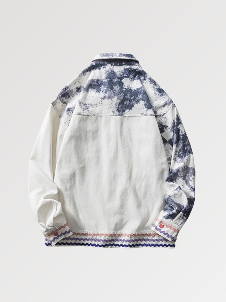 Streetwear Jeansjacke 'PCK711' – bestickt, Bomberjacke im japanischen Design