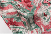 Tie & Dye Jeansjacke 'BST711' – Nahaufnahme Bomberjacke mit japanischem Motiv