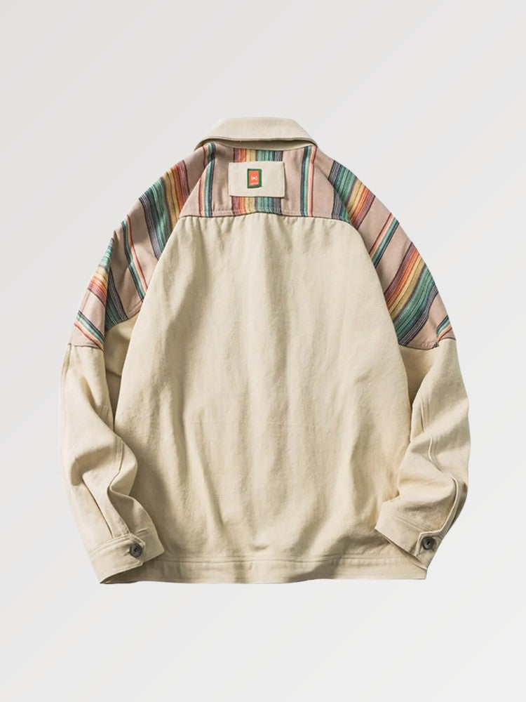 Vintage-Jeansjacke 'KETURO' – bestickt, Bomberjacke im japanischen Design