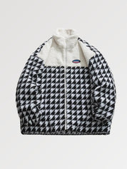 Zweifarbige Wolljacke 'V-WORLD' – bestickt, Bomberjacke im japanischen Design