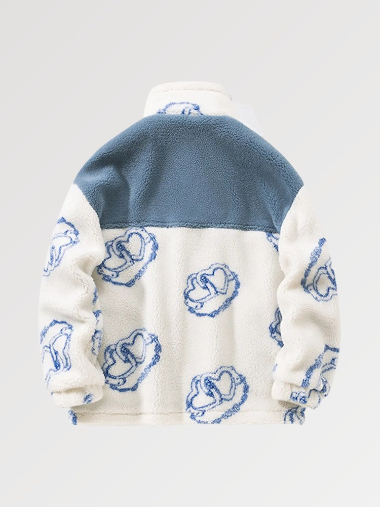 Streetwear-Jacke aus Wolle 'NKP110' – bestickt, Bomberjacke im japanischen Design