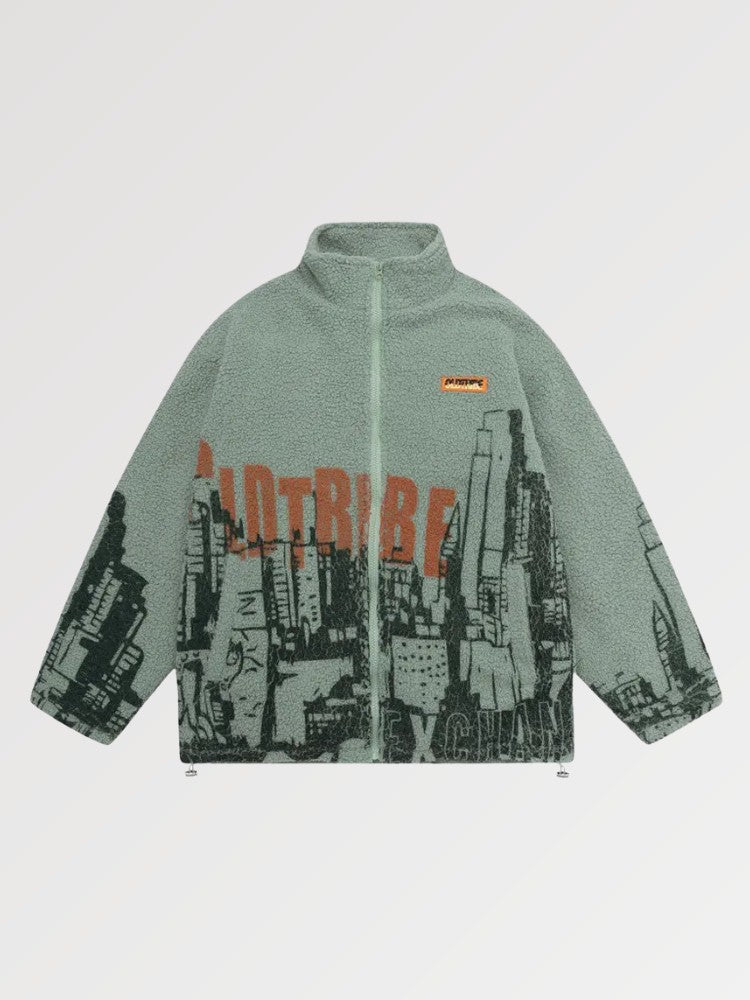 Urban-Wolljacke 'JAKARTA' – bestickt, Bomberjacke im japanischen Design