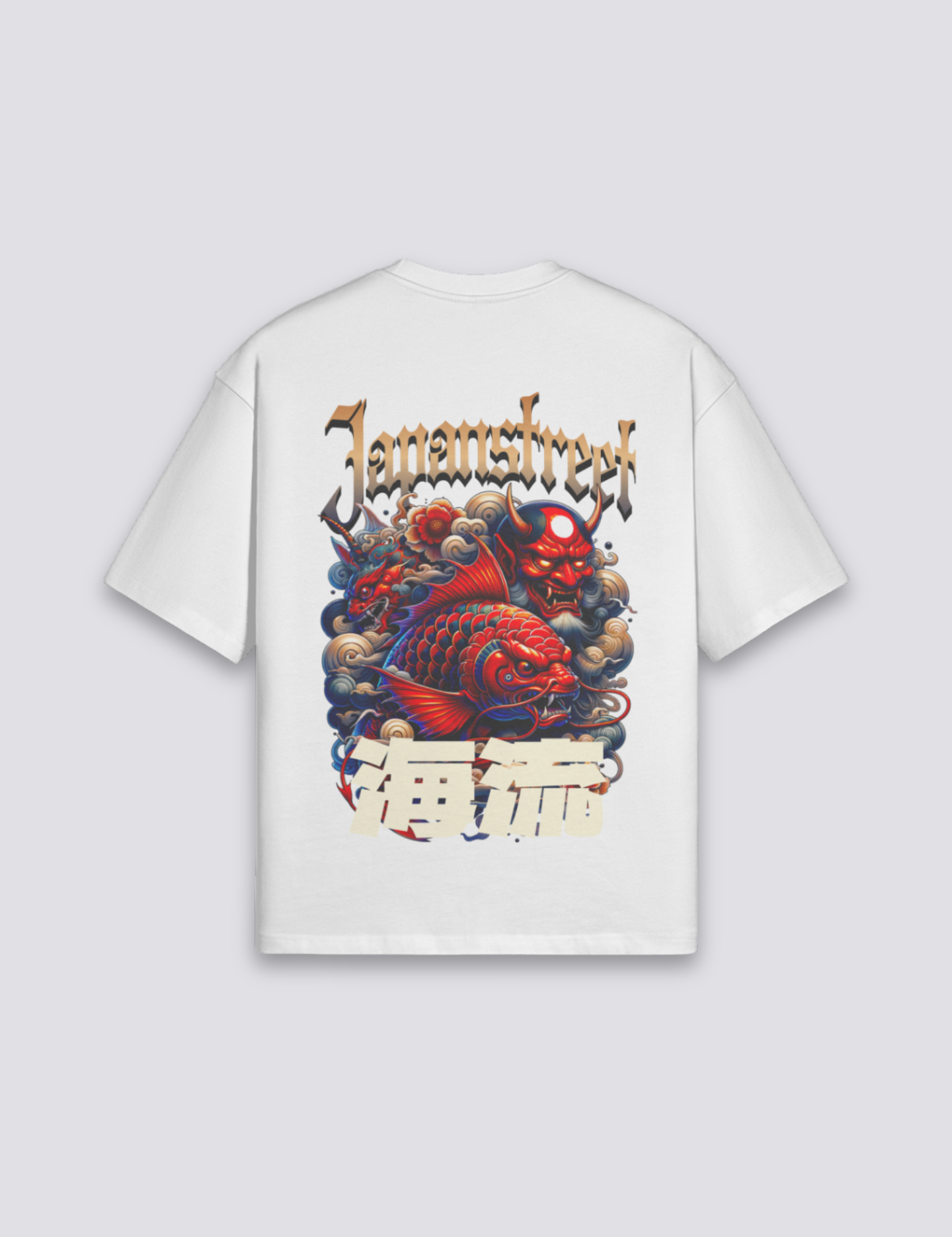 Japanisches T-Shirt in Übergröße – Oversize, T-Shirt im japanischen Design
