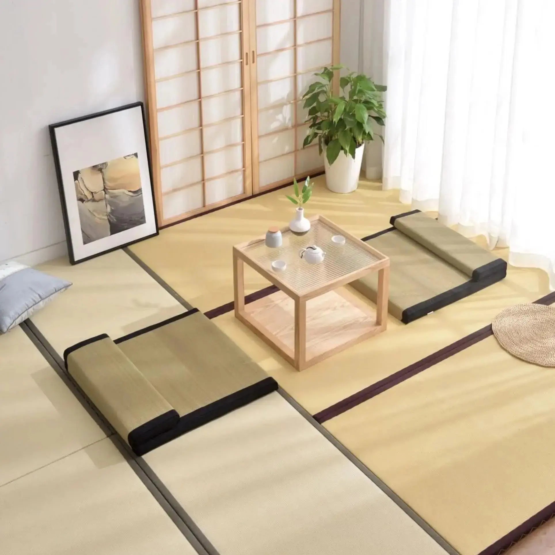 Quadratischer Tatami-Zabuton 'Ebina' – Zabuton, Kissen im japanischen Design