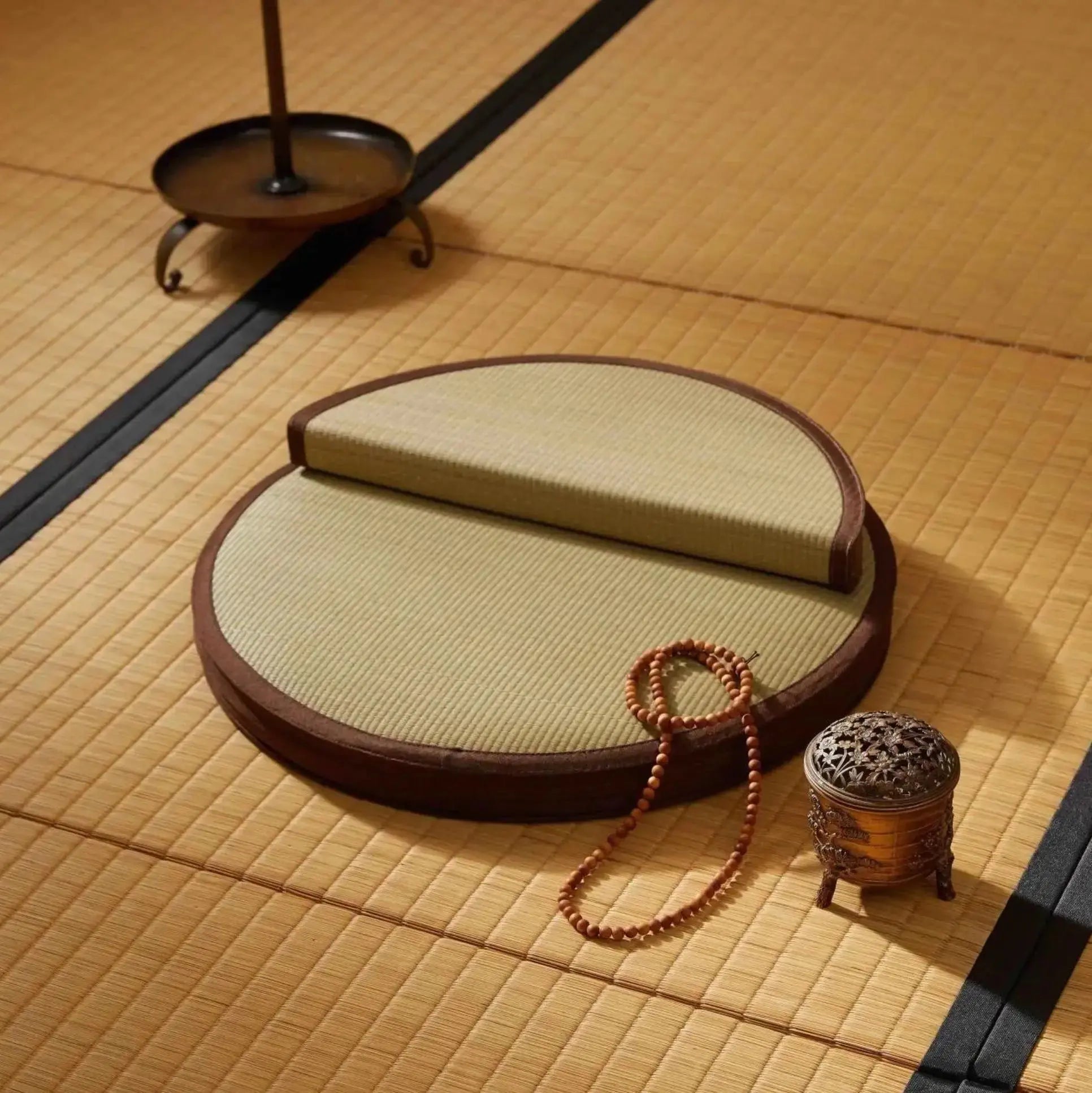 Runder Tatami-Zabuton 'Fujida' – Detail: bequem, Kissen japanischen Stil