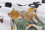 Traditionelles japanisches T-Shirt 'Karatsu' – Baumwolle: detailreicher T-Shirt im japanischen Stil