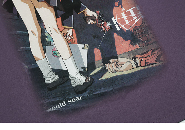 Japanisches Tee Shirt Frau 'Tsukumi' – Nahaufnahme T-Shirt mit japanischem Motiv