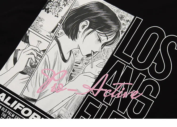 Japanisches Manga-T-Shirt 'Yokote' – Baumwolle: detailreicher T-Shirt im japanischen Stil