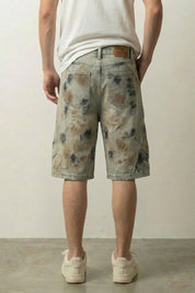 Acid Wash Denim Shorts, Rückansicht – Denim-Shorts Herren japanischer Streetwear