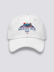 Berg Fuji Cap – japanische Cap, gestickter Berg Fuji mit Torii und Pagode, Vorderansicht