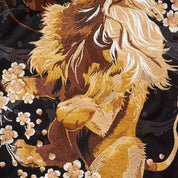 Sukajan mit goldenem Wächterlöwen Shishi, Rippbündchen-Detail