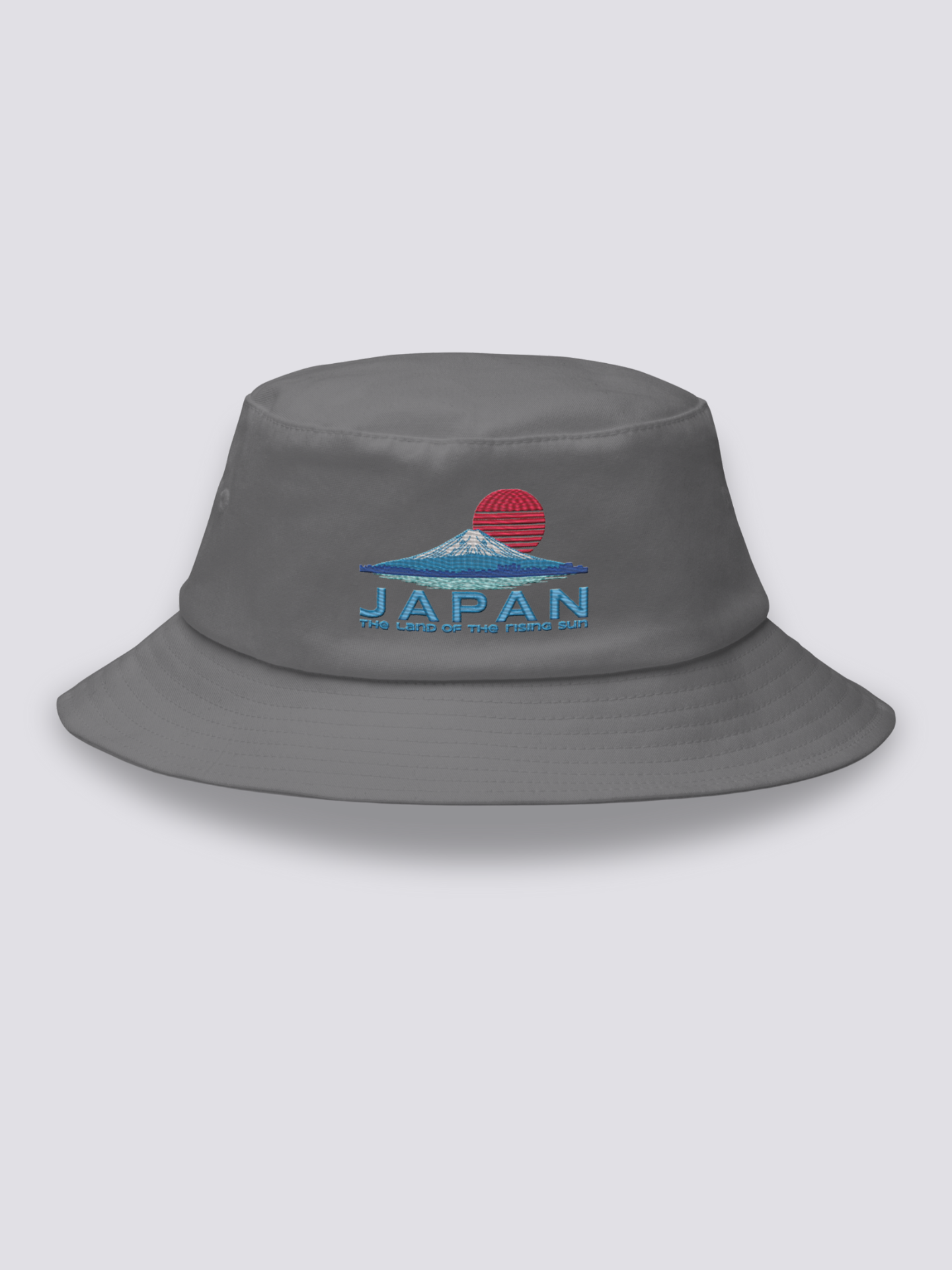 Bucket Hat Rising Sun – Bucket Hat, gesticktes Sonnen- und Fuji-Motiv, Seitenansicht
