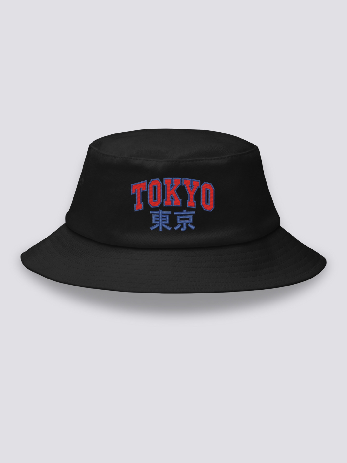 Bucket Hat Tokyo-Logo – Bucket Hat, gesticktes Varsity-Tokyo-Logo, Vorderansicht